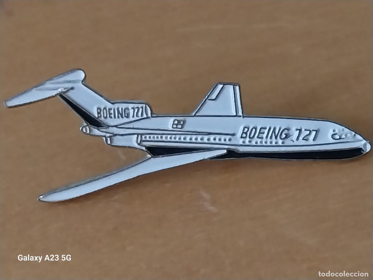 Pins de colecci&oacute;n: BOEING 727 AVION PIN PINCHO PINTURA LACADA VINTAGE 3.86CMS LARGO