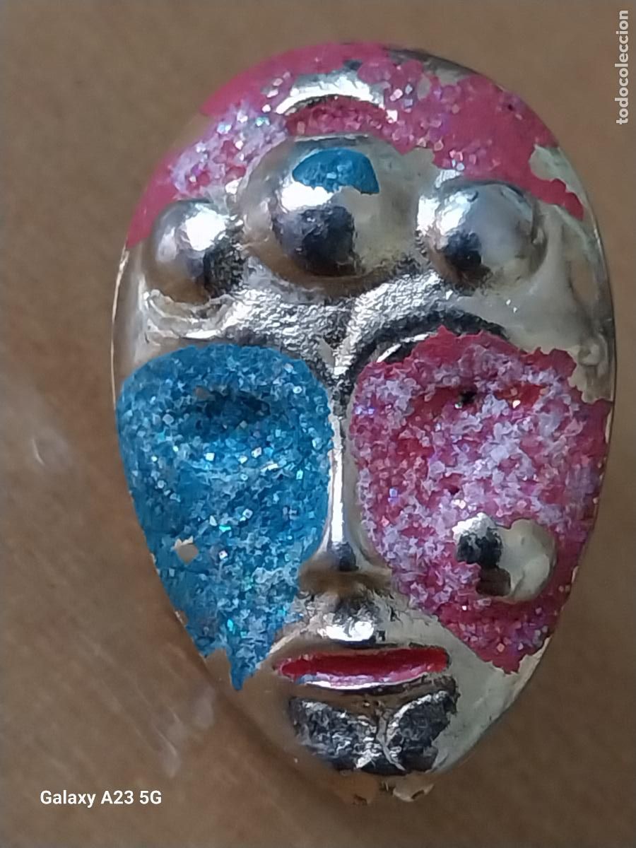 Pins de colecci&oacute;n: MASCARA PIN PINCHO METAL DORADO CON PINTURA BRILLANTE VINTAGE 2.36CMS ALTO