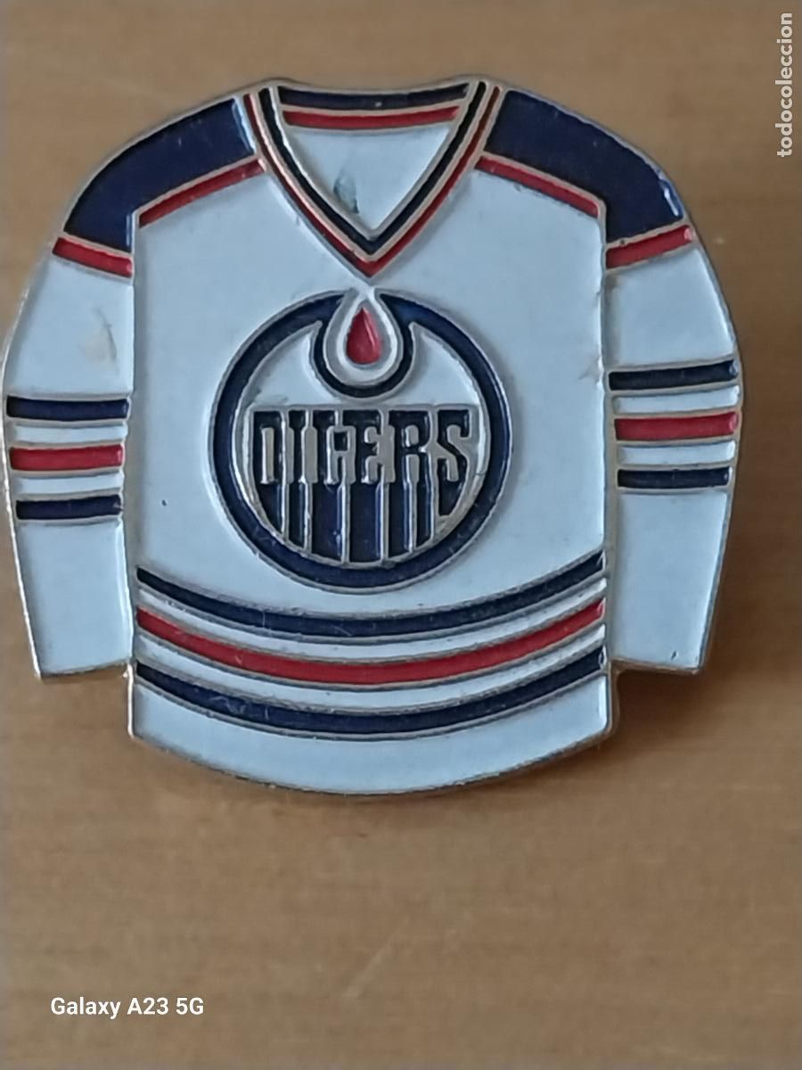 Pins de colecci&oacute;n: EDMONTON OILERS HOCKEY JERSEY PIN PINCHO PINTURA LACADA 2.5CMS ALTO