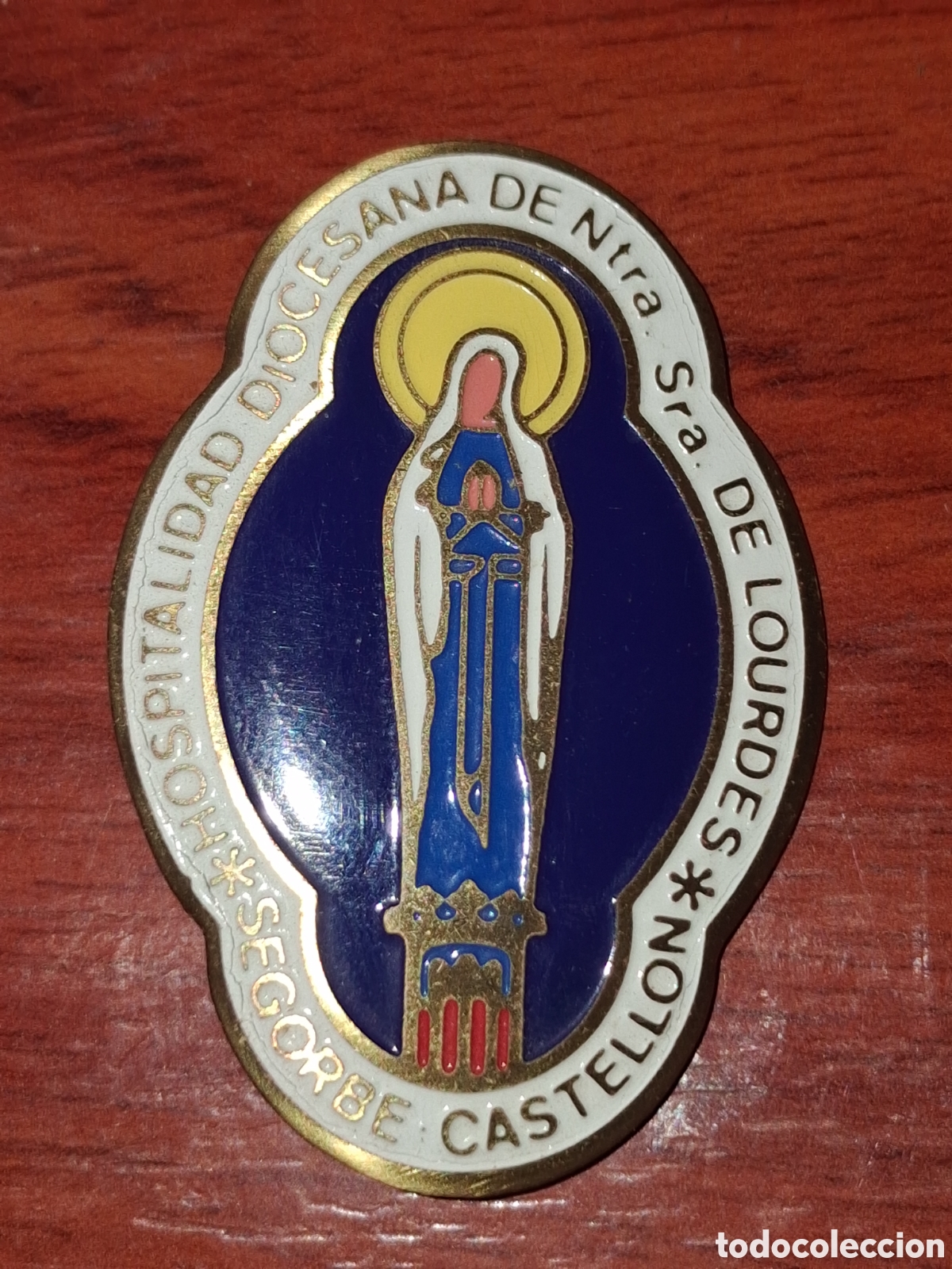 Pins de colecci&oacute;n: Pin insignia Hospitalidad diocesana Nuestra se&ntilde;ora de Lourded Diocesis Segorbe-Castell&oacute;