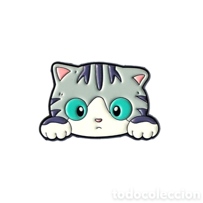 Pins de colecci&oacute;n: Pin met&aacute;lico &rdquo;Gato Gris&rdquo;.