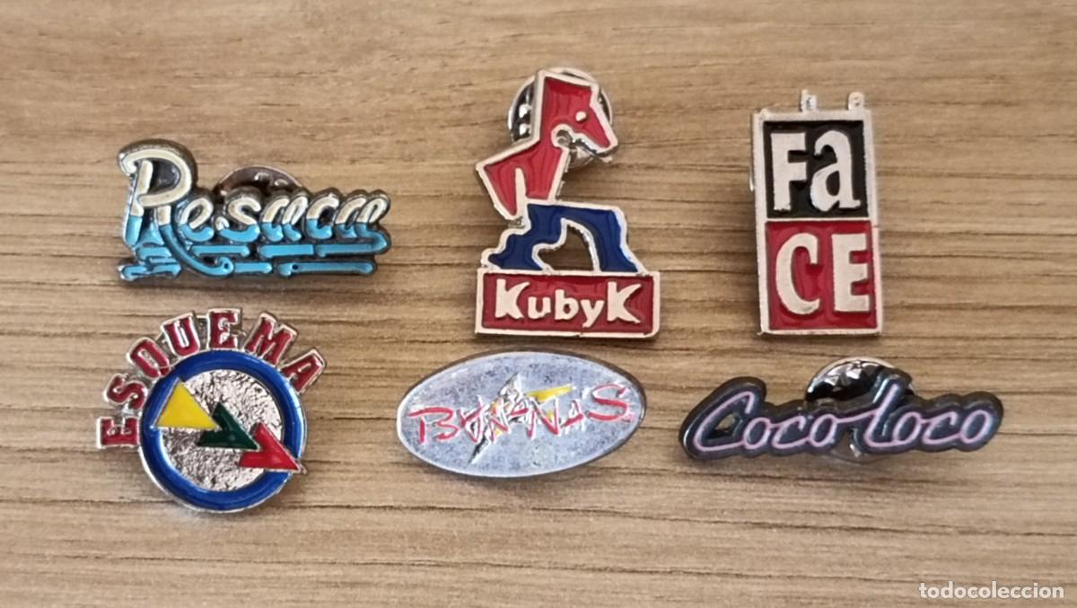 Pins de colecci&oacute;n: Lote 6 Pins de Discotecas, THE FACE, BANANAS, RESACA, KUBYK, ESQUEMA, COCO LOCO, Valencia, etc