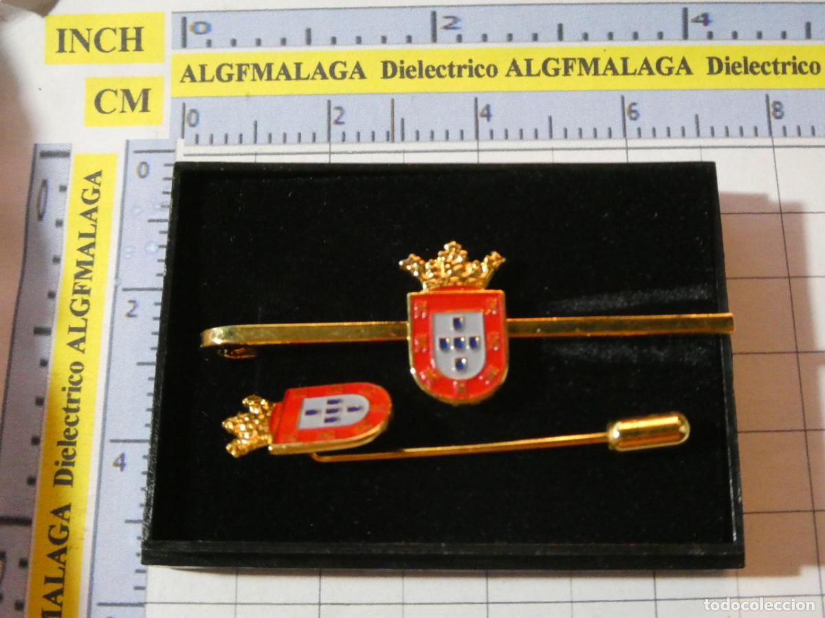 Pins de colecci&oacute;n: INSIGNIA DE CORBATA + ALFILER SOLAPA. ESCUDO HER&Aacute;LDICO DE CEUTA. CON CAJA