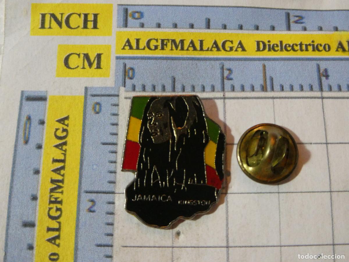 Pins de colecci&oacute;n: PIN DE M&Uacute;SICA REAGEE BOB MARLEY BANDERA JAMAICA MAPA
