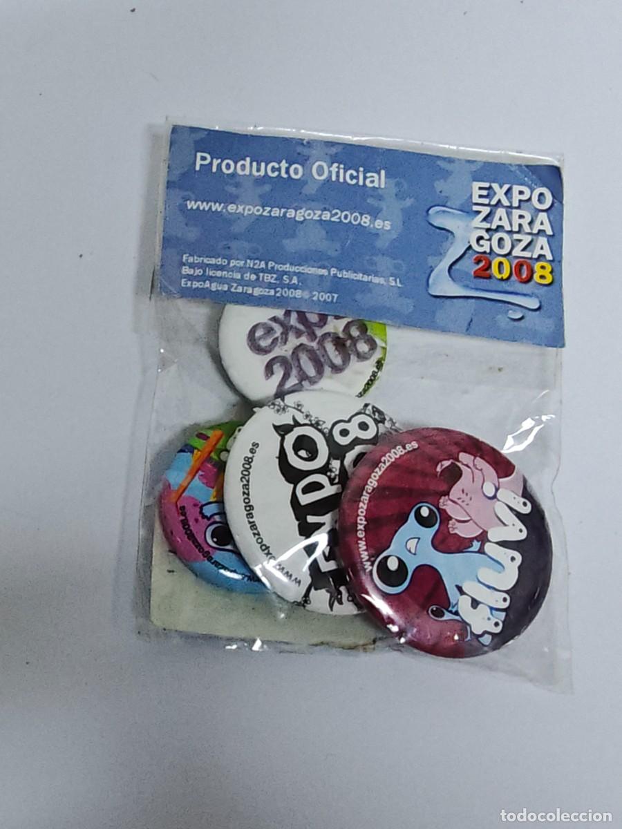 Pins de colecci&oacute;n: LOTE 4 CHAPAS EXPO ZARAGOZA 2008