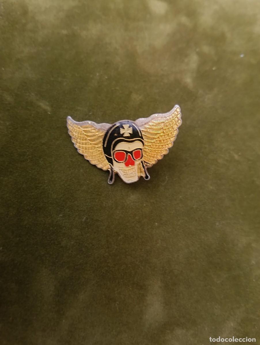 Pins de colecci&oacute;n: PIN MOTO HARLEY DAVIDSON CALAVERA AVIADOR - HELLS ANGELS MOTORCYCLE SKULL - AVIATOR HEAD