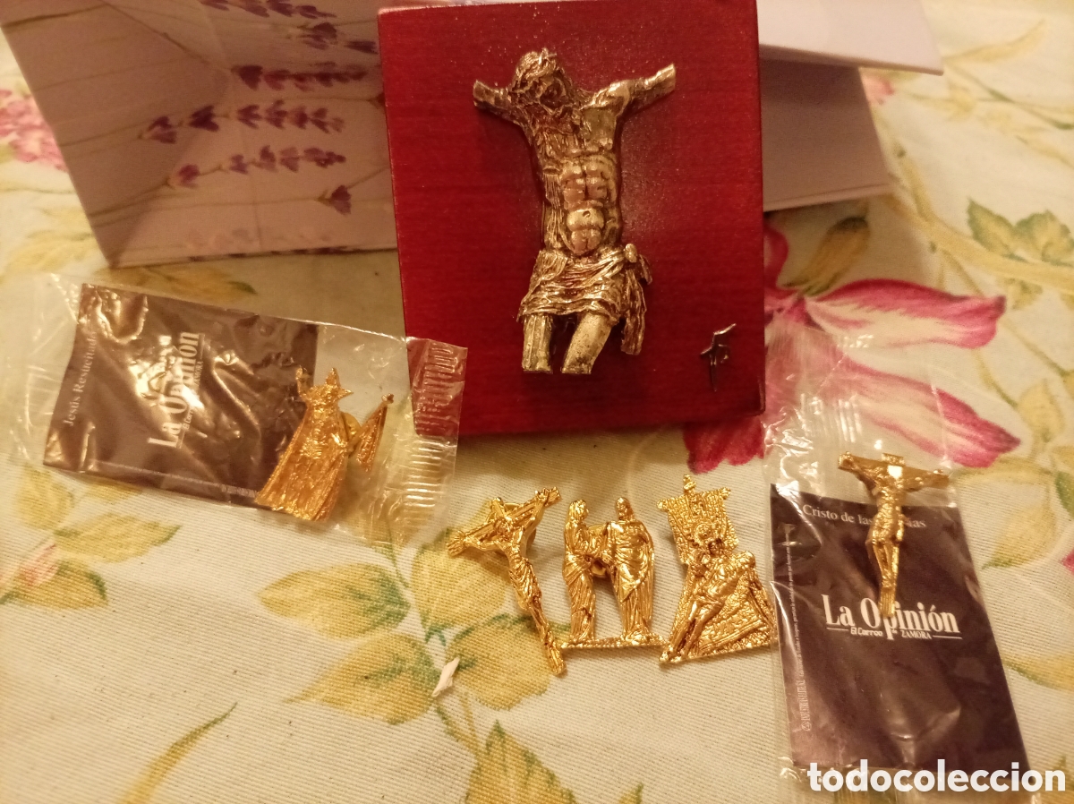 Pins de colecci&oacute;n: Lote Semana Santa Zamora La Opini&oacute;n: Peana Cristo Injurias y 5 Pins