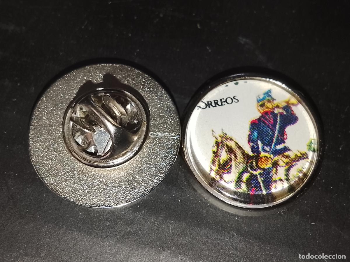 Pins de colecci&oacute;n: pin redondo metal - correos espa&ntilde;a caballeria ejercito militar soldados a caballo