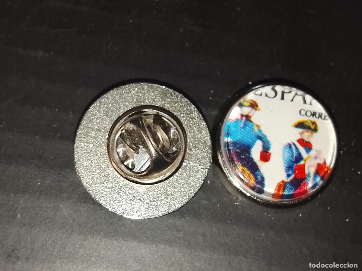 Pins de colecci&oacute;n: pin redondo metal - correos espa&ntilde;a caballeria ejercito militar soldados a caballo