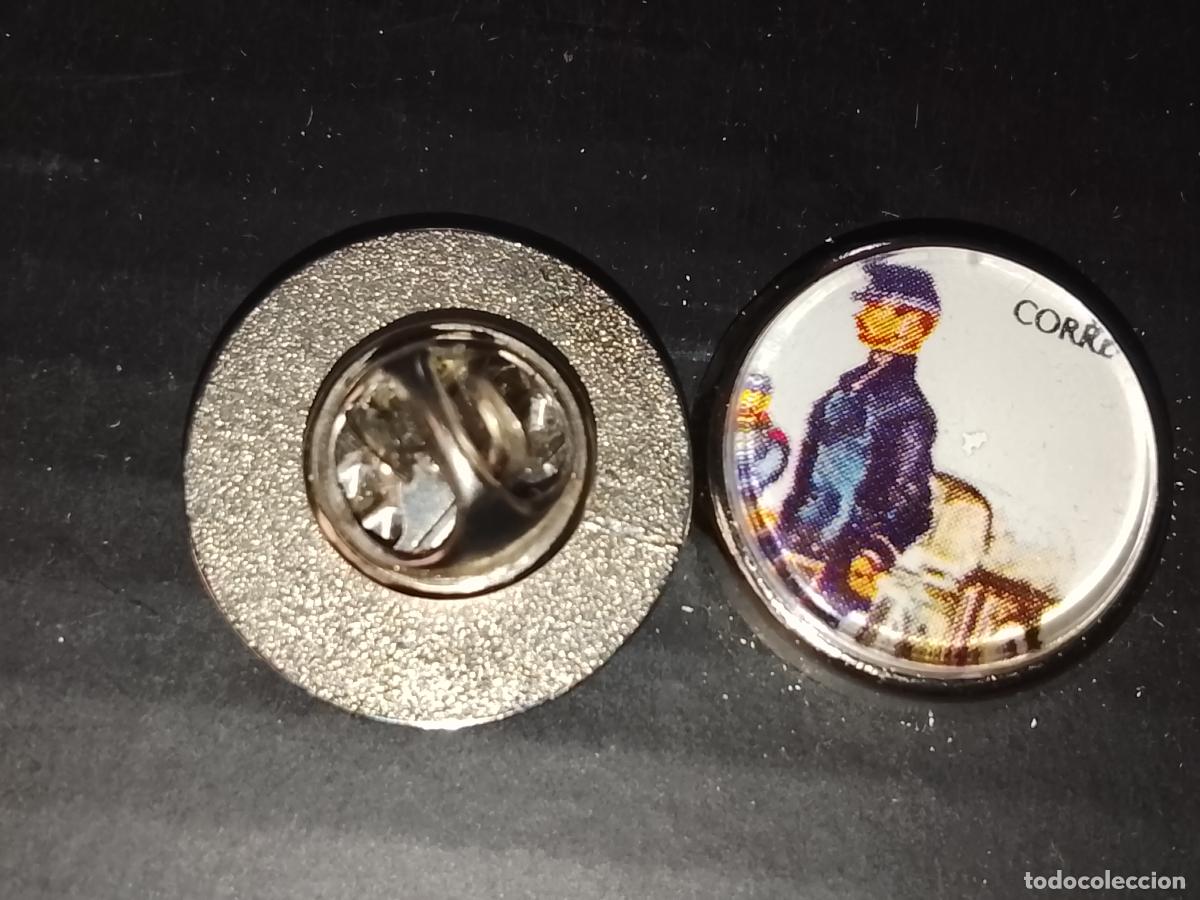 Pins de colecci&oacute;n: pin redondo metal - correos espa&ntilde;a caballeria ejercito militar soldados a caballo