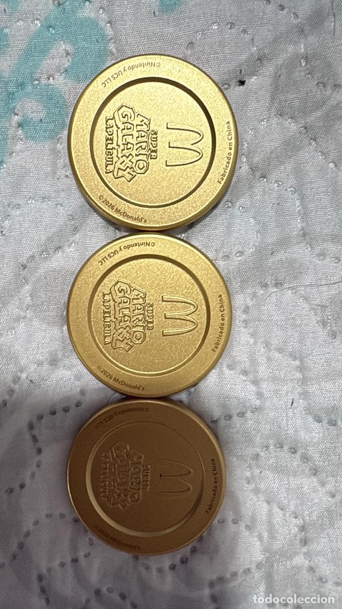 Pins de colecci&oacute;n: Pack 3 Monedas Super Mario Galaxy McDonald&rsquo;s + Cajas