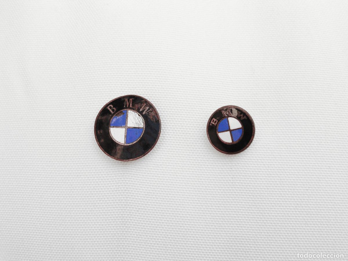 Pins de colecci&oacute;n: PAREJA DE INSIGNIAS ANTIGUAS DE ESMALTE PUBLICITARIAS DE BMW. MOTOCICLETAS Y AUTOM&Oacute;VILES.