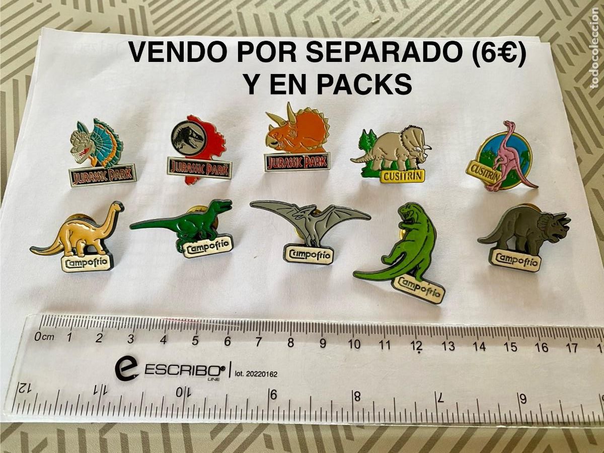 Pins de colecci&oacute;n: 10 pins diferentes dinosaurios