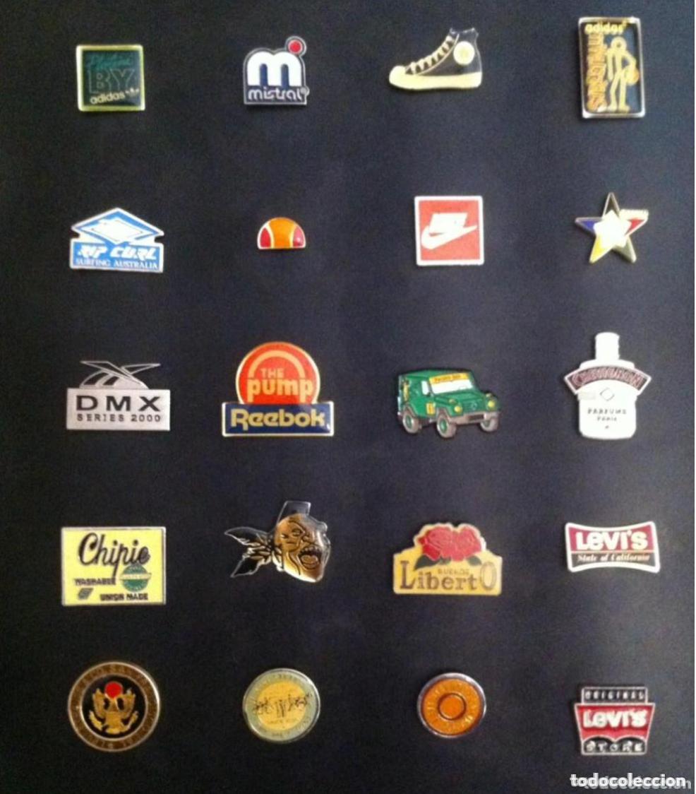 Pins de colecci&oacute;n: LOTE 20 PIN O PINS MARCAS DE ROPA