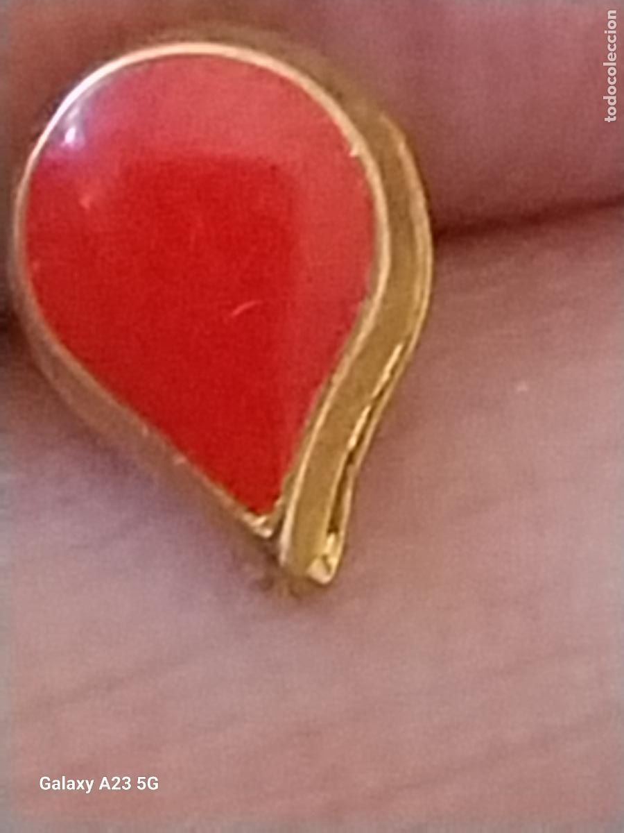 Pins de cole&ccedil;&atilde;o: GOTA ROJA LAGRIMA PIN PINCHO 0.9CMS ALTO METAL GOTA