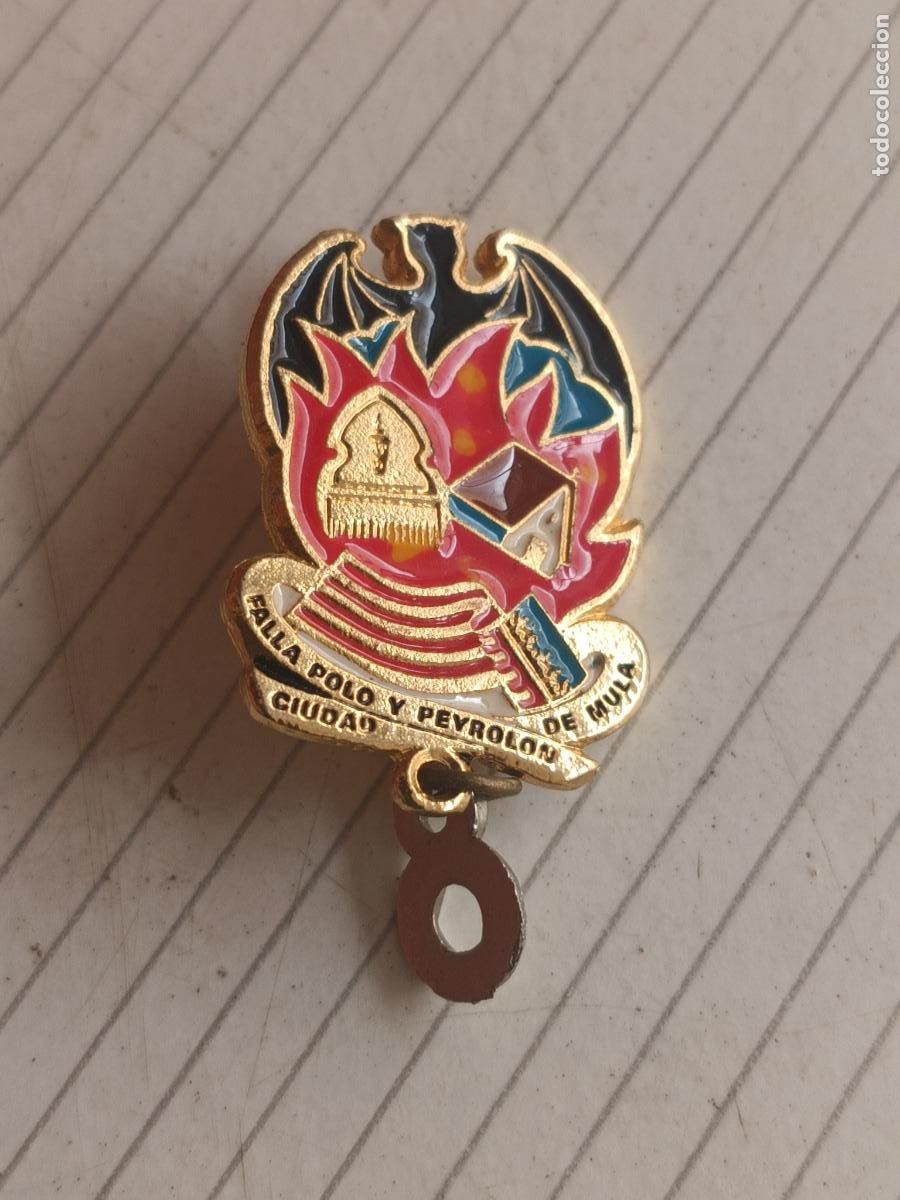 Pins de colecci&oacute;n: Insignia fallera de la Falla Polo y Peyrolon Ciudad de Mula. Fallas de Valencia