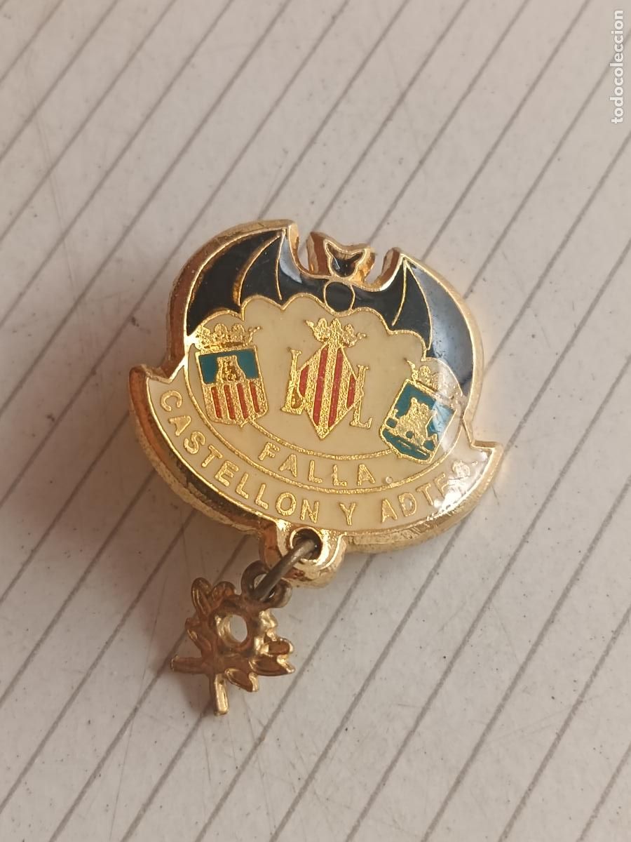 Pins de colecci&oacute;n: Insignia fallera de la Falla Castell&oacute;n y adtes. Fallas de Valencia