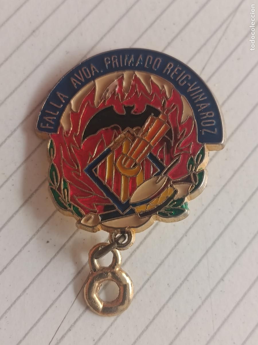 Pins de colecci&oacute;n: Insignia fallera de la Falla Primado Reig Vinaroz - Fallas de Valencia