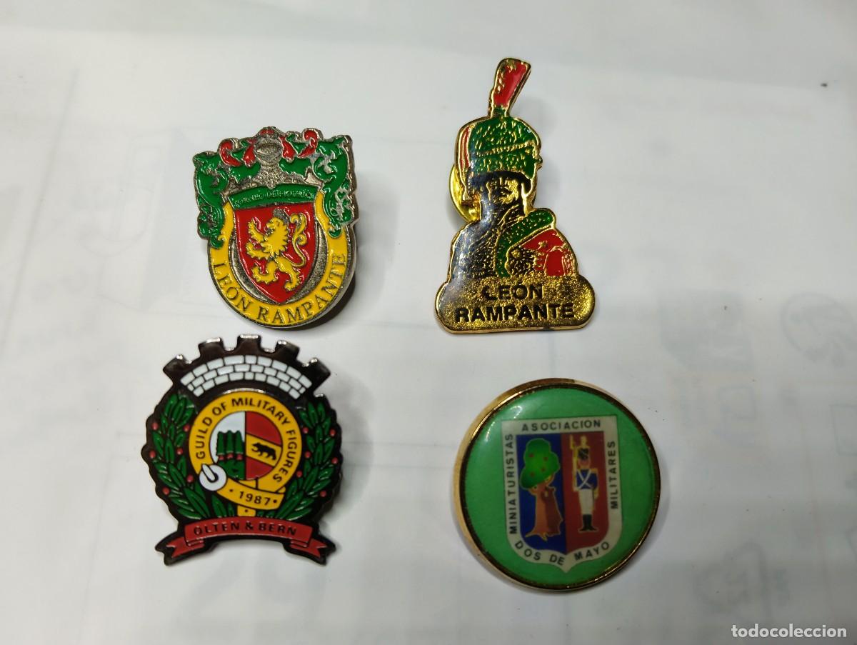 Collection pins: 4 PIN TORNEO DE FIGURAS LEON RAMPANTE 2003 2004 - MINIATURISTAS MILITARES DE MADRID - EUROMODELISMO