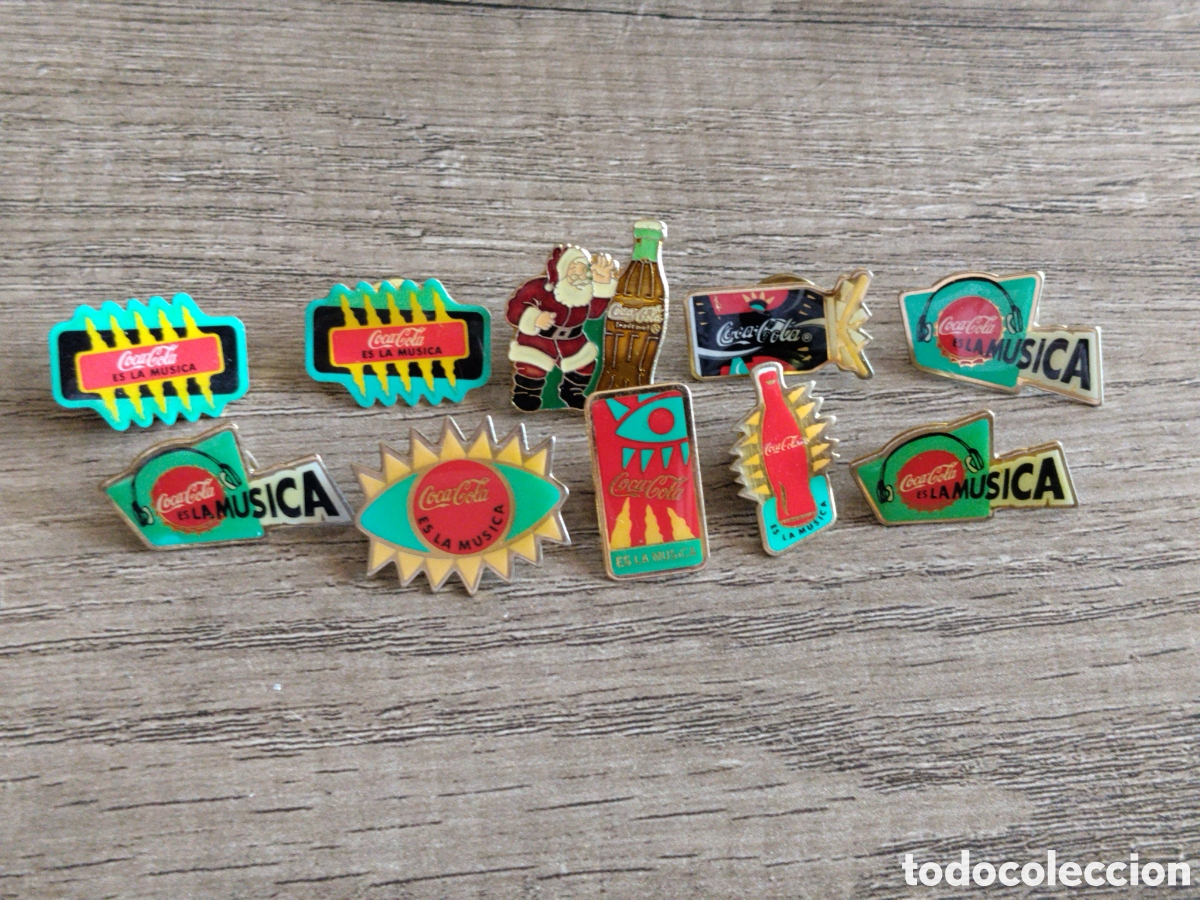 Pins de colecci&oacute;n: Lote 10 pins antiguos coca cola.ideal coleccionistas.bebidas.pepsi cola.fanta.