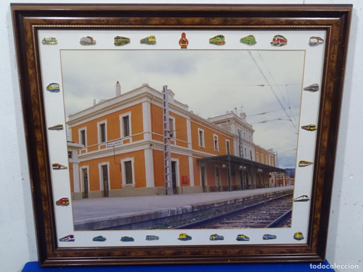 Pins de colecci&oacute;n: COLECCI&Oacute;N DE PINS ENMARCADOS CON FOTO ESTACION DE MORA LA NUEVA.