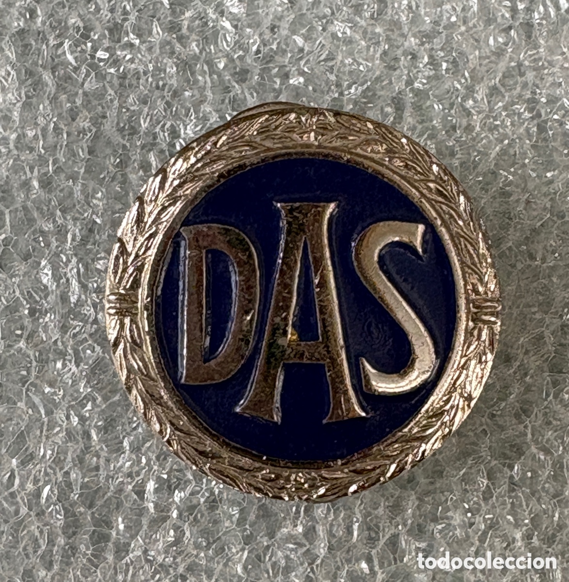 Pins de colecci&oacute;n: (L*046*) Antigua insignia de ojal vintage DAS (Deutscher Automobil Schutz) - Esmalte azul