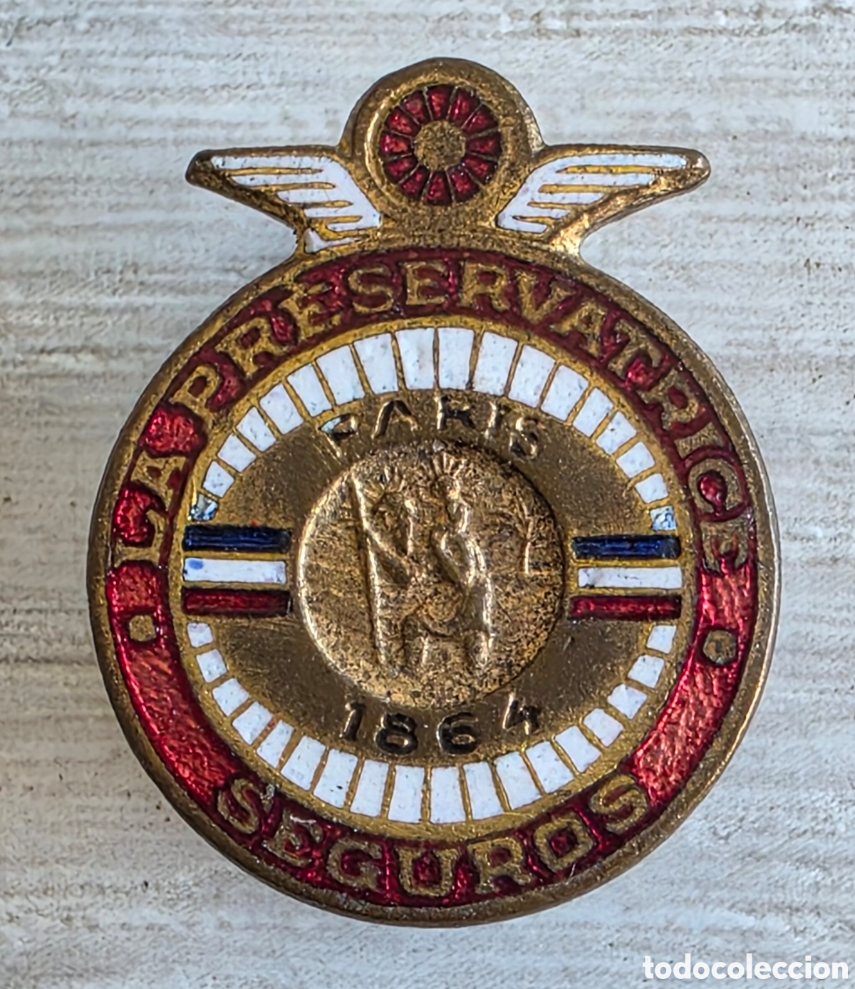 Pins de cole&ccedil;&atilde;o: Insignia ojal La Pr&egrave;servatrice Seguros Paris 1864 - Compa&ntilde;&iacute;a Francesa Aseguradora
