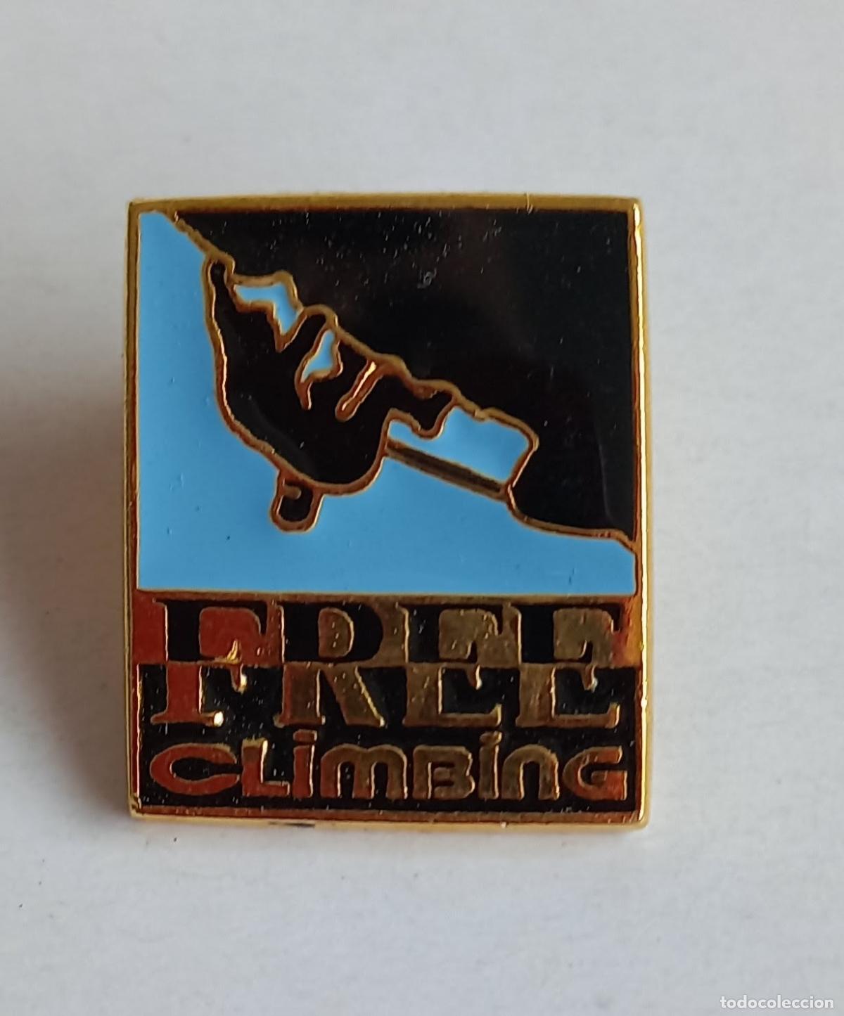 Pins de colecci&oacute;n: Pin de Escalada deportiva en roca. Free Climbing.