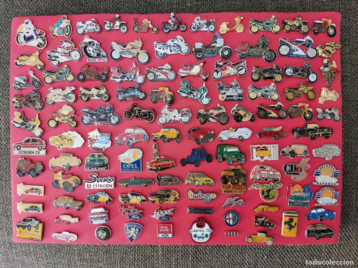 Pins de colecci&oacute;n: LOTE DE 108 PINS ( 50 DE MOTOS Y 58 DE COCHES)