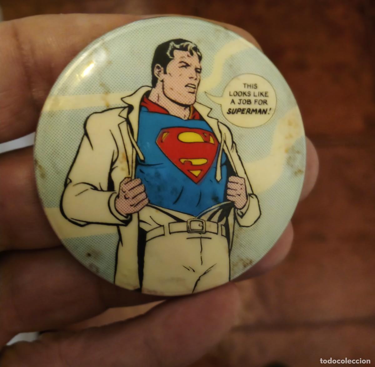 Pins de cole&ccedil;&atilde;o: Antigua chapa con agujas traseras Superman