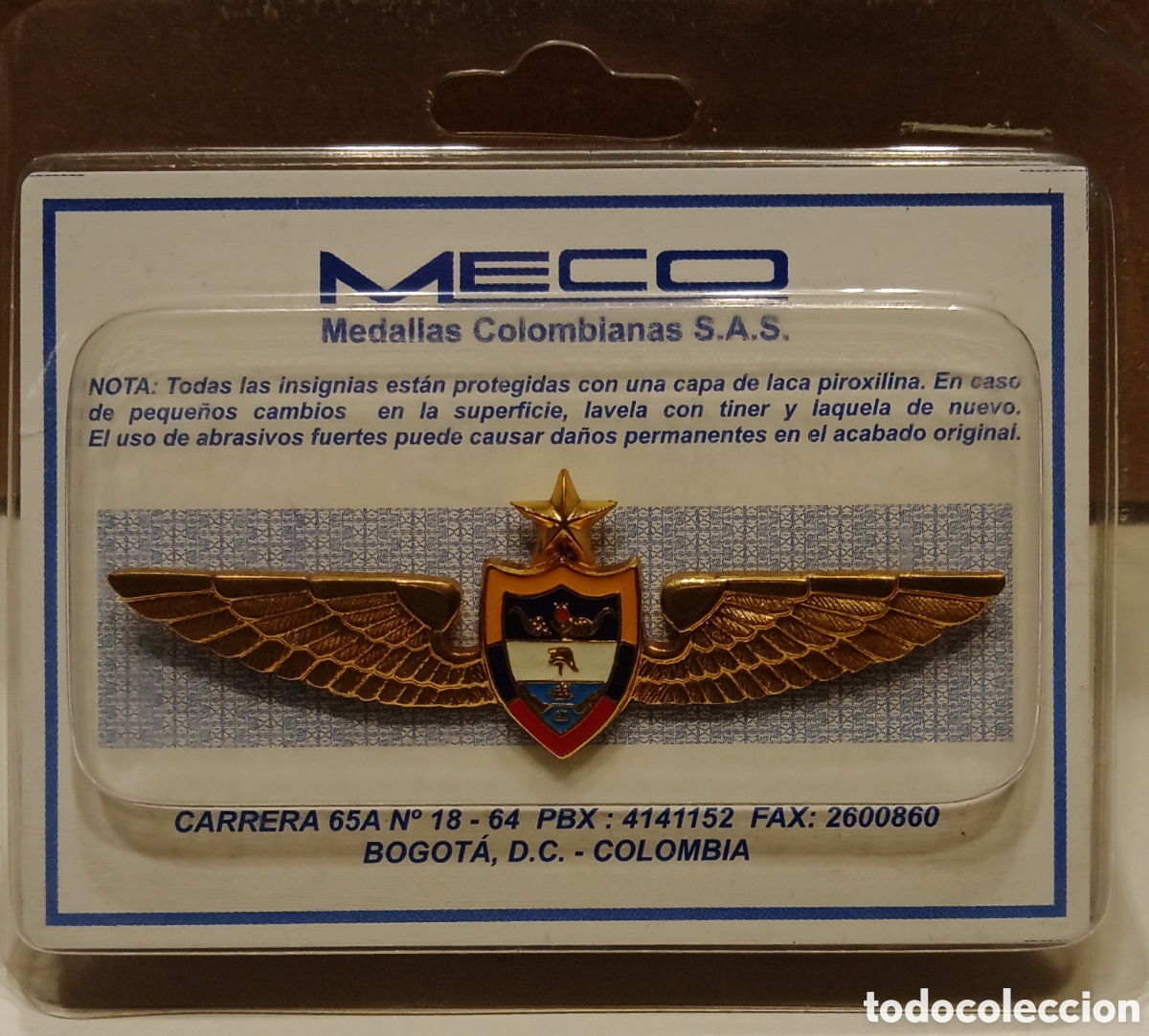 Pins de colecci&oacute;n: Distintivo de piloto de Colombia