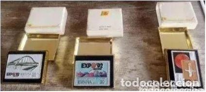 Pins de colecci&oacute;n: 3 PINS DE SELLOS METALICOS EXPO 92 CORREOS