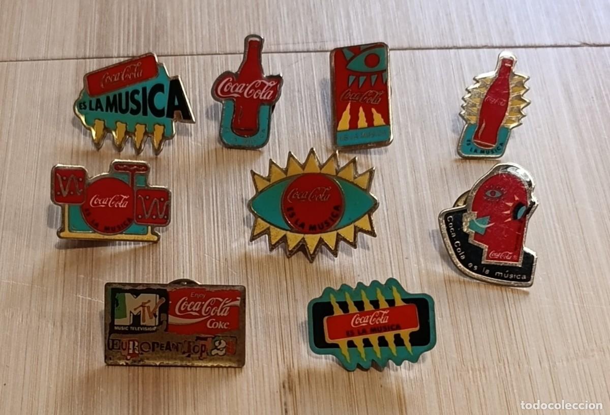 Sammlung von Pins: Lote 9 Pines Coca-Cola Es La M&uacute;sica y MTV European Top 20 - Promoci&oacute;n A&ntilde;os 90