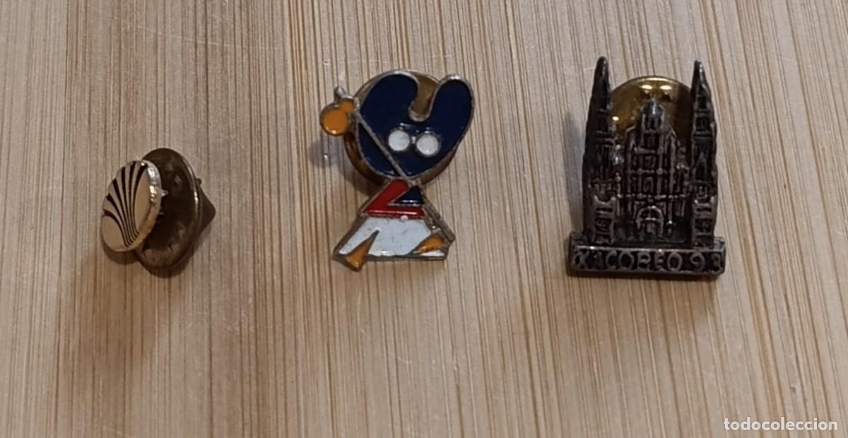 Pins de colecci&oacute;n: Lote 3 Pines Xacobeo y Camino de Santiago Mascota Pelegr&iacute;n, Catedral y Vieira