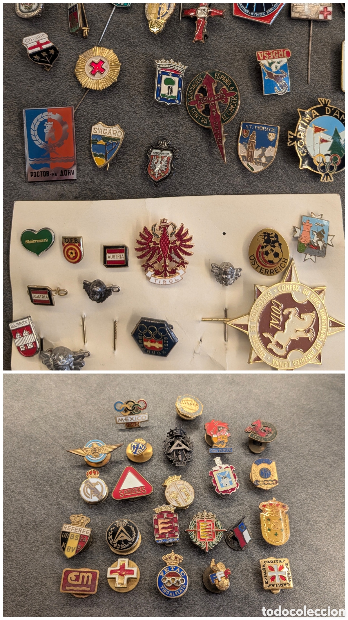 Pins de colecci&oacute;n: + 76 INSIGNIAS OJAL Sputnik Juegos Ol&iacute;mpicos MEXICO 68 Rostov del Don COTAL Referee URBSFA