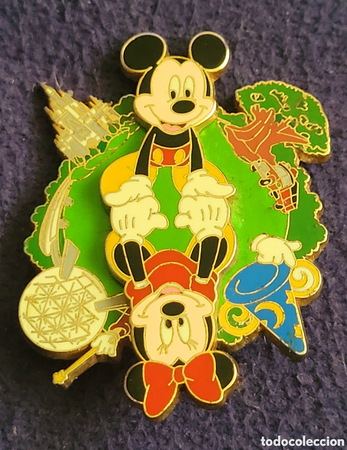 Pins de colecci&oacute;n: Bonito Disney spinner pin Walt Disney World Florida 4 parques Mickey Minnie Mouse