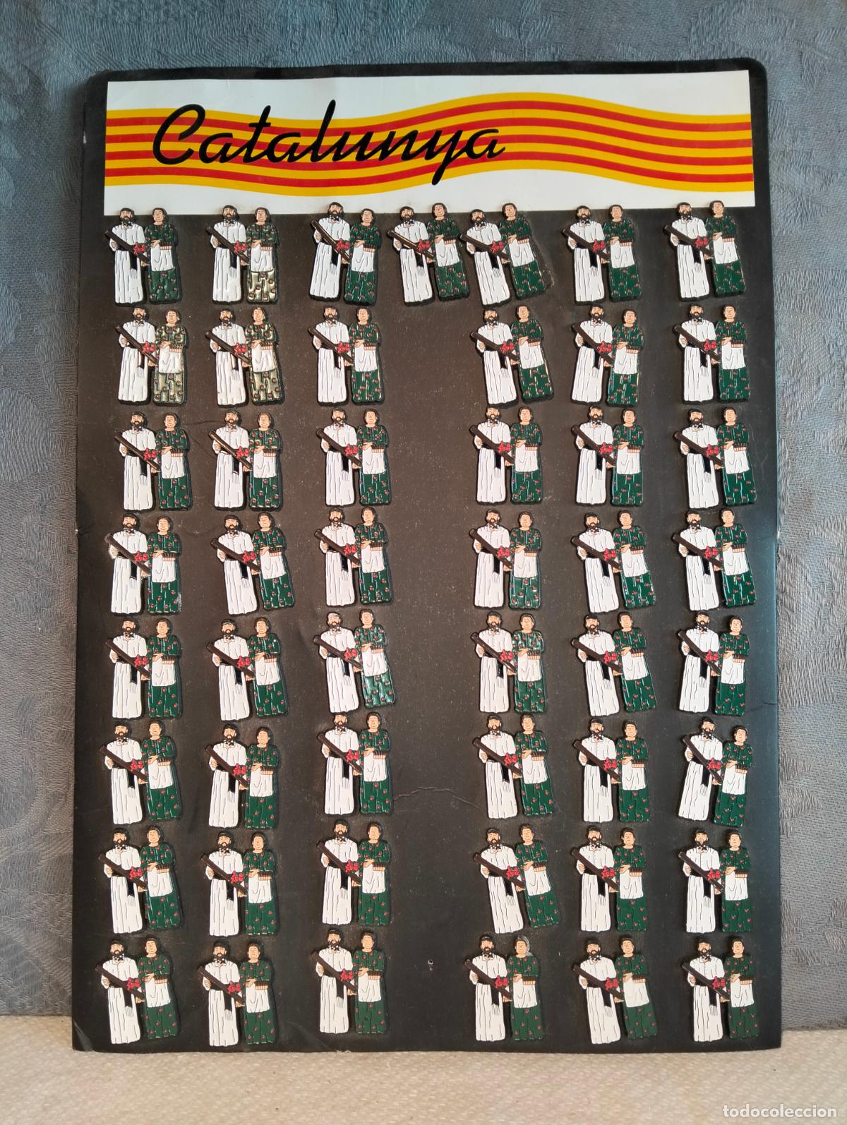 Pins de colecci&oacute;n: Lote pins de Catalunya a estrenar antiguos o vintage pareja tradicional hombre mujer