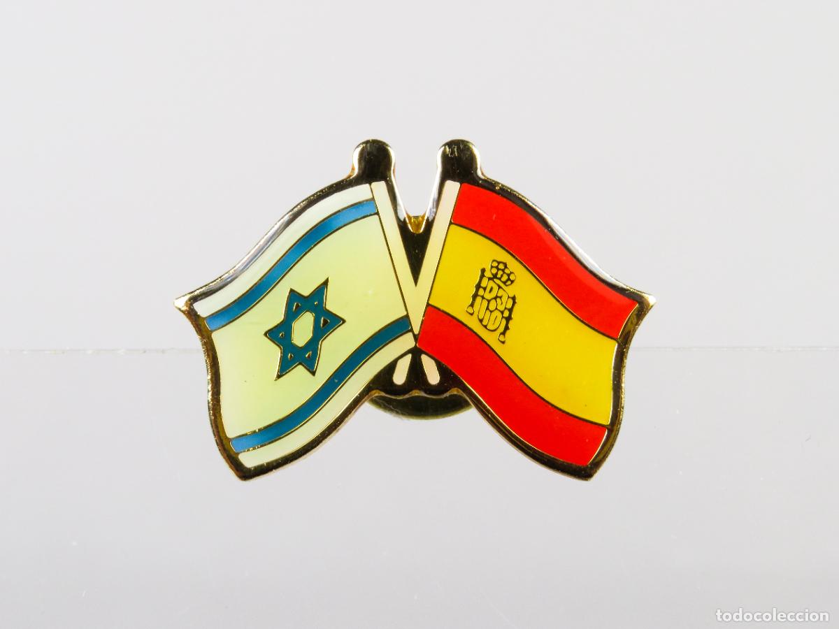 Pins de colecci&oacute;n: Pin banderas Espa&ntilde;a Israel segunda mitad S XX