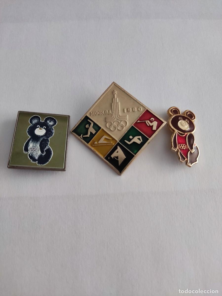 Pins de colecci&oacute;n: LOTE DE 3 PINS TIPO ALFILER DE LAS OLIMPIADAS MOSCU 1980