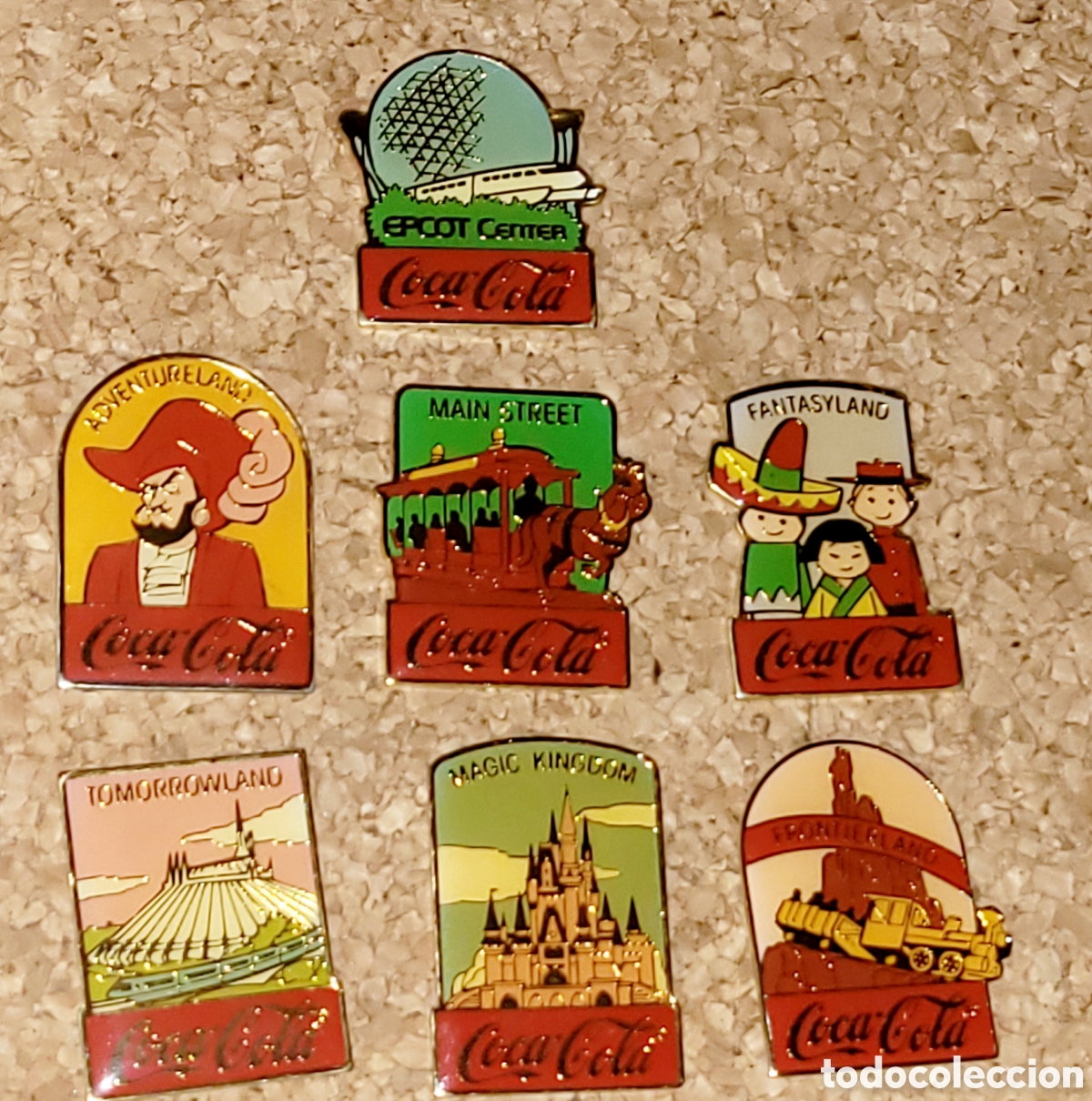 Pins de colecci&oacute;n: Bonito lote 7 pins Walt Disney World 15 years Coca Cola
