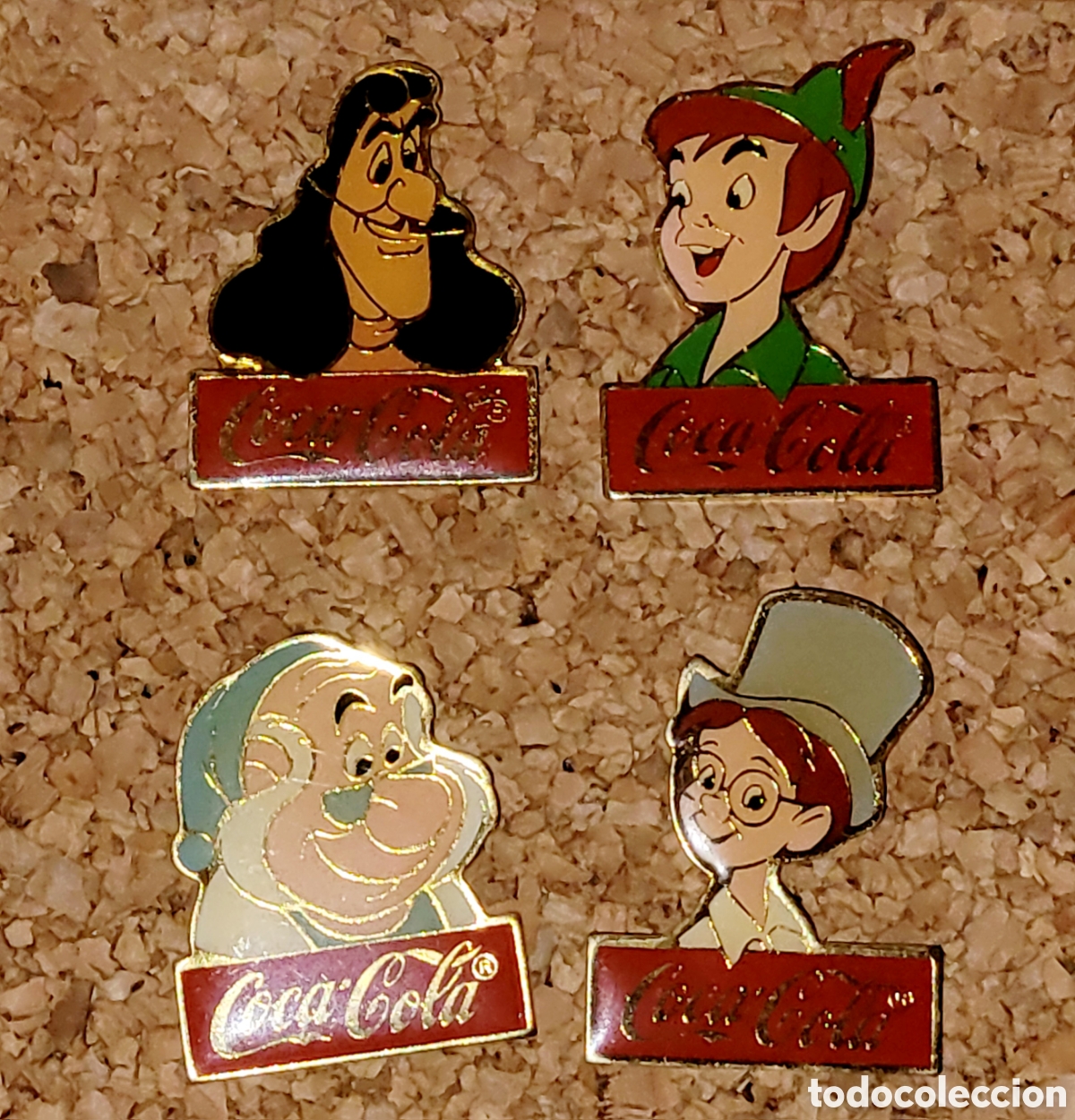 Pins de colecci&oacute;n: Bonito lote 4 pins Disney Coca Cola Peter Pan 15 aniversario WDW