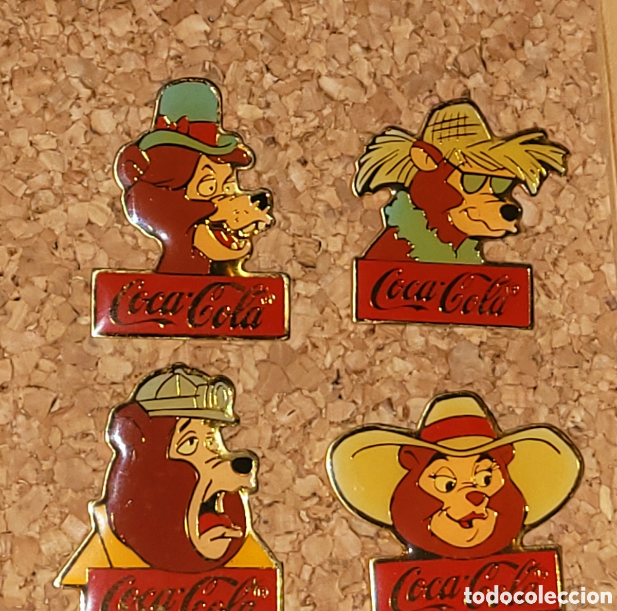Pins de colecci&oacute;n: Bonito lote 4 pins Disney Coca Cola Critter Bears 15 aniversario Walt Disney World Florida