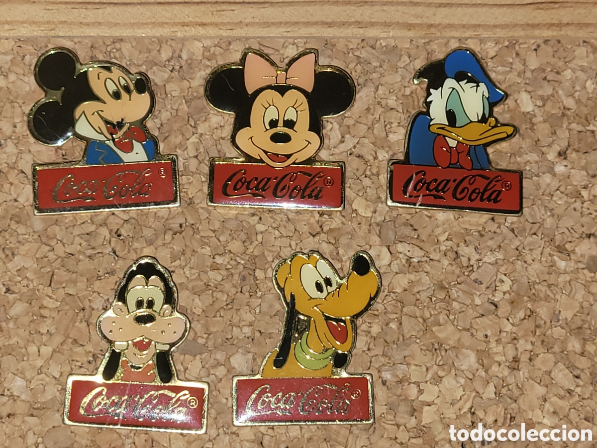 Pins de colecci&oacute;n: Bonito lote 5 pins Disney Coca Cola Mickey + amigos serie 15 aniversario Walt Disney World Florida