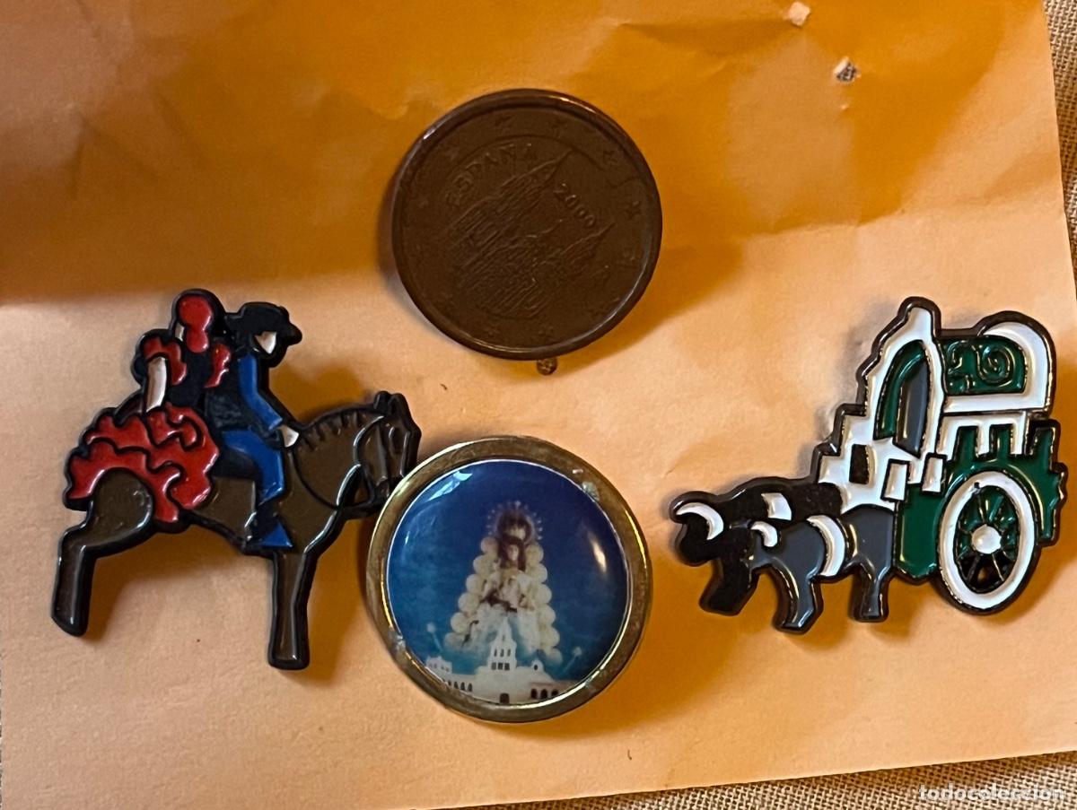 Pins de colecci&oacute;n: 3 PINS ROCIEROS #elrocio #virgendelrocio