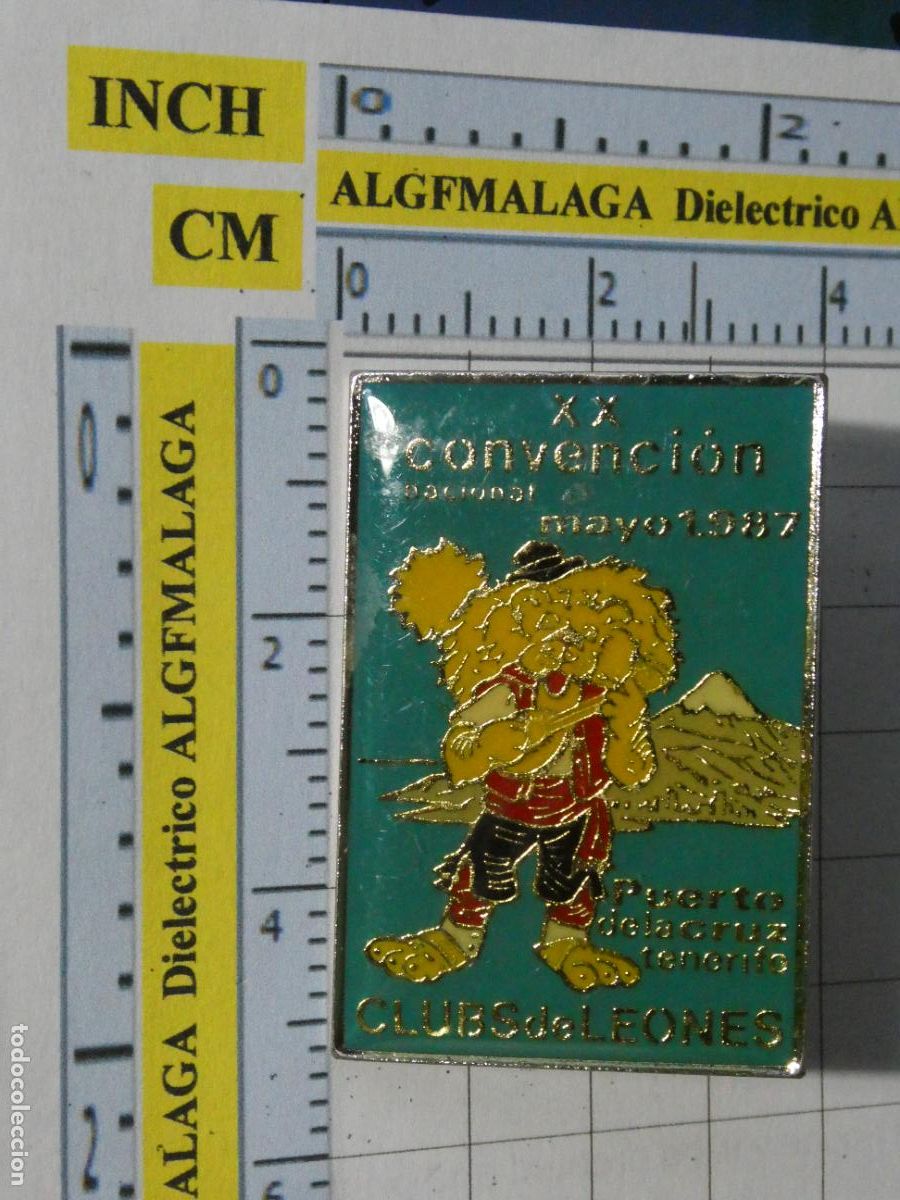 Pins de colecci&oacute;n: PIN CLUB DE LEONES. LIONS INTERNATIONAL GIGANTE DOBLE. XX CONVENCI&Oacute;N 1987 PUERTO DE LA CRUZ TENERIFE