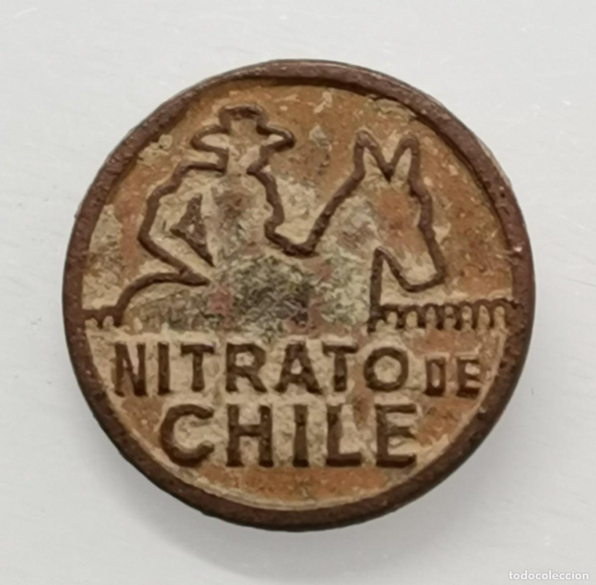 Pins de colecci&oacute;n: PUBLICIDAD - NITRATO DE CHILE - ANTIGUA INSIGNIA, METAL COBRE (sin aguja imperdible)