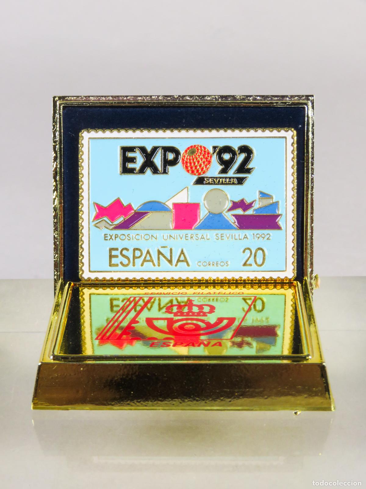 Pins de colecci&oacute;n: Pin Expo 92 Sevilla Exposici&oacute;n Universal 1992 sello Correos con caja nuevo