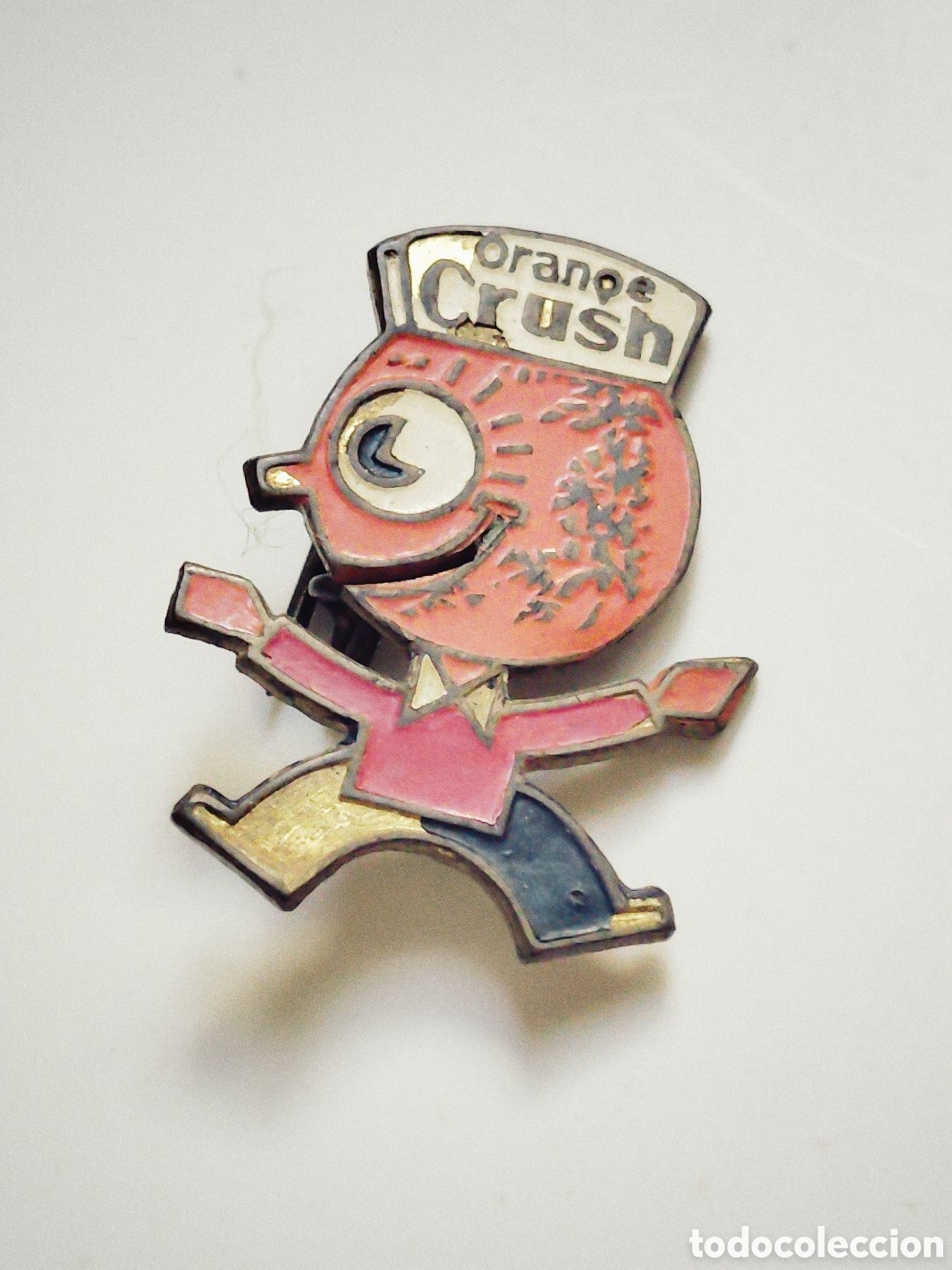 Pins de colecci&oacute;n: ORANGE CRUSH. ANTIGUO PIN DE ALFILER. ESMALTADO. A&Ntilde;OS 70 Mu&ntilde;eco Crushy