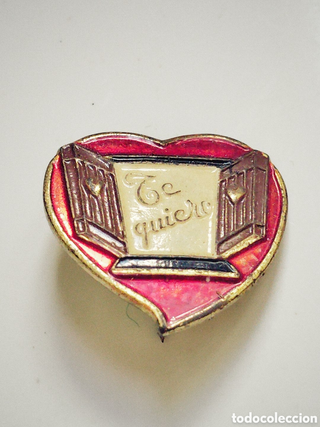 Pins de colecci&oacute;n: PIN BROCHE A&Ntilde;OS 50. CORAZON TE QUIERO. ESMALTADO. DE ALFILER