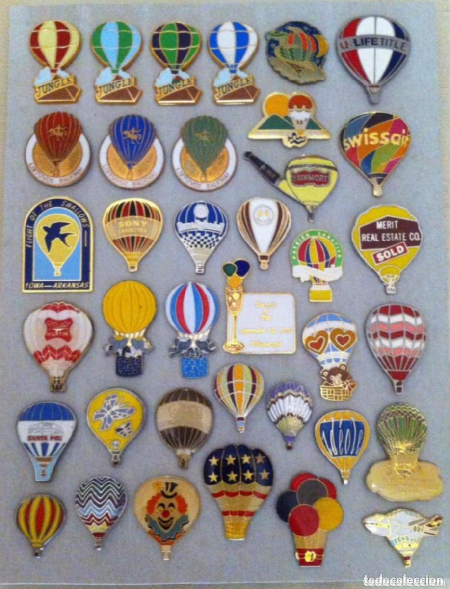 Pins de colecci&oacute;n: LOTE 37 ANTIGUOS PIN O PINS GLOBOS AEROSTATICOS